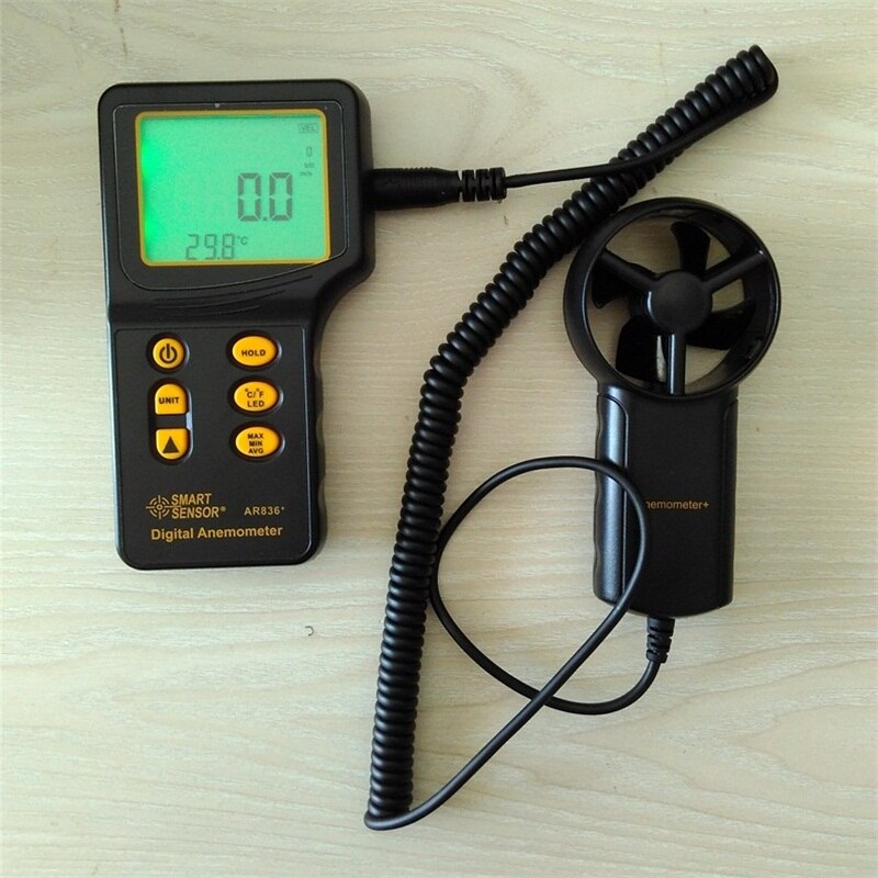 AR836 + Anemometer Thermometer Digitale Wind Meter diagnostische-tool Luchtsnelheid Temperatuur Meten W/Backlight