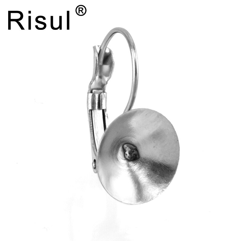 Risul 50 pcs Brinco de aço Inoxidável com bandeja base de Cone 10/12 MM tamanho DIY jóias individualidade fazer brincos
