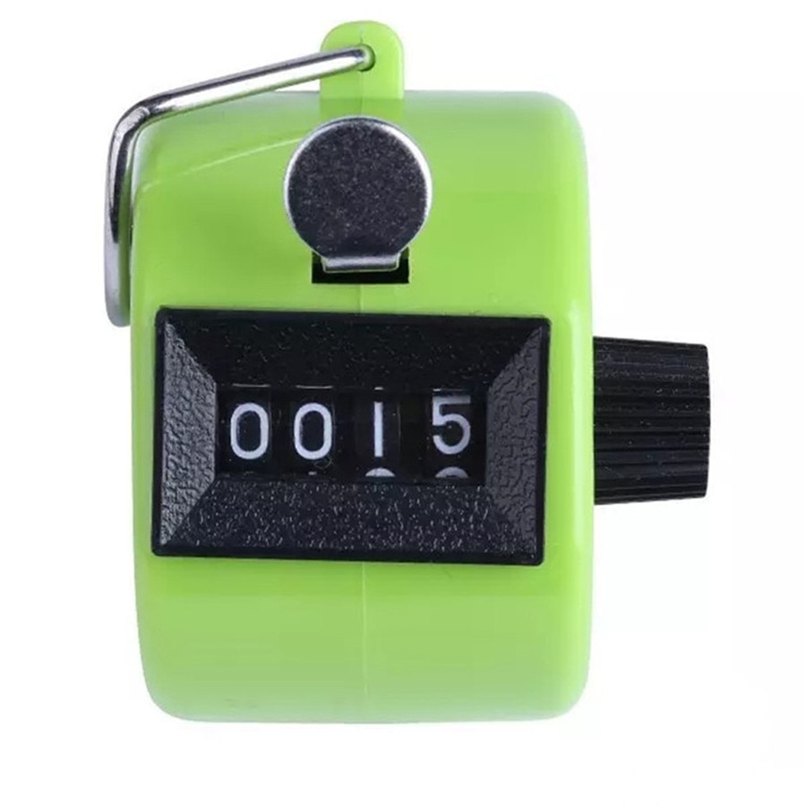 Digital Hand Held Tally Clicker Counter 4 Digit Number Clicker Golf Chrome Finger Hand Ring Knitting Row Tally Counter Pedometer