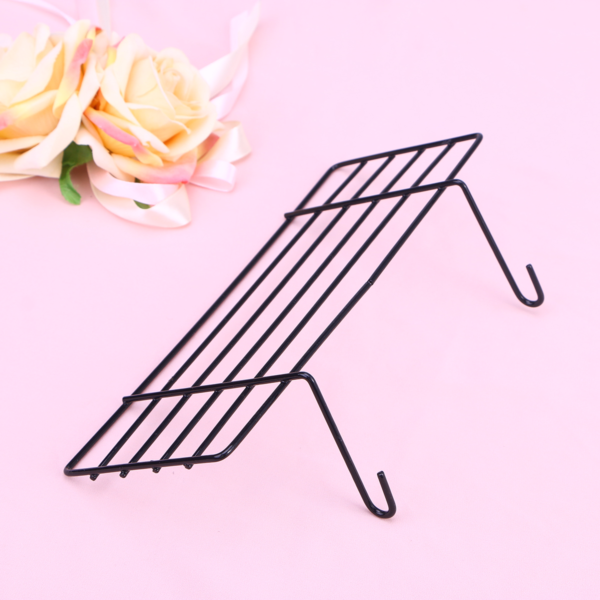 Panneau de grille pour panier de rangement en fil métallique, étagère droite T1, espace de rangement supplémentaire, de document blanc, 25x10cm: Black