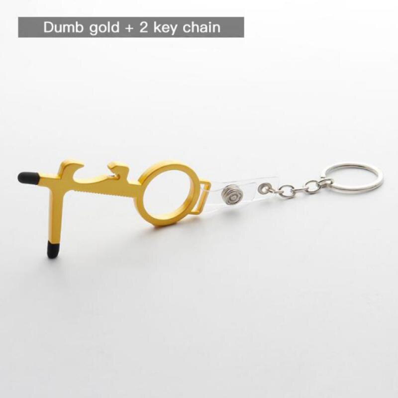 1 Pcs Anti Touch Door Opener Tool Multifunctional No Touch Key Door Opener Non-contact Door Handle Elevator Artifact Keychain: B01