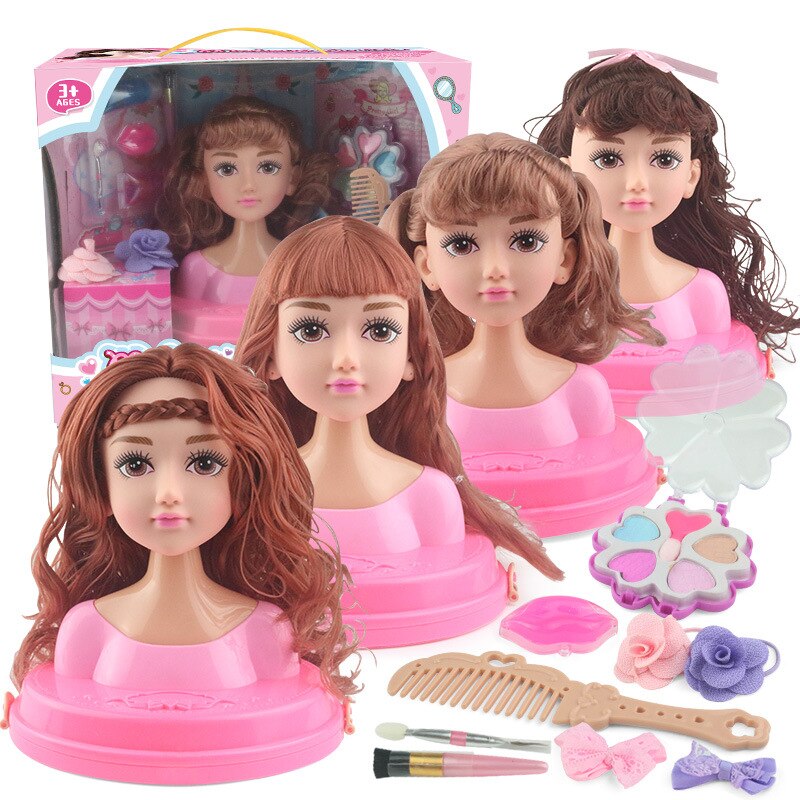Conjunto de muñecas de juguete para niña, peine de maquillaje de princesa, Kit de seguridad no tóxico, para niña