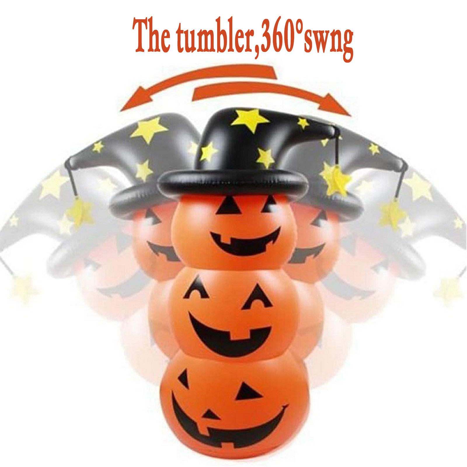Halloween Home Decoratie Opblaasbare Speelgoed Pompoen Tumbler 4.6Ft Halloween 3 Pumpinks Gestapeld Blow Up Decor
