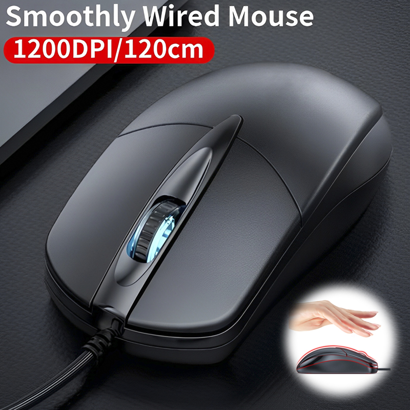 Universal USB Optical Wired Mouse Anti Slip Roller Gaming Computer Mouse for Laptop PC Desktop USB Wired Mice For Home Office