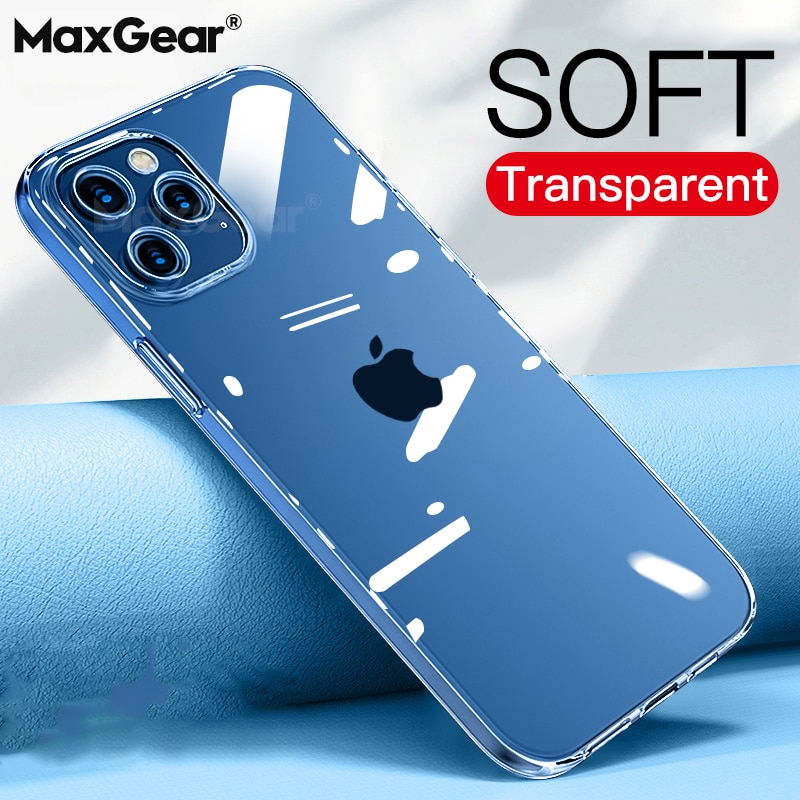 Ultra cienki przezroczysty futerał na telefon iPhone 12 mini Max futerał silikonowy miękki pokrowiec na iPhone 11 Pro XS Max X XR 8 7 6s Plus SE 2 etui