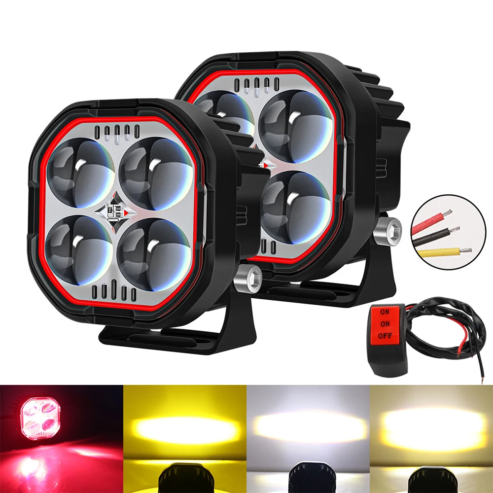 DRL LED Motorrad Fahren Lichter LED Scheinwerfer Hohe Abblendlicht Objektiv Scheinwerfer blinken Moto Nebel Lampe Auto Arbeit Lichter 5 Licht Modi