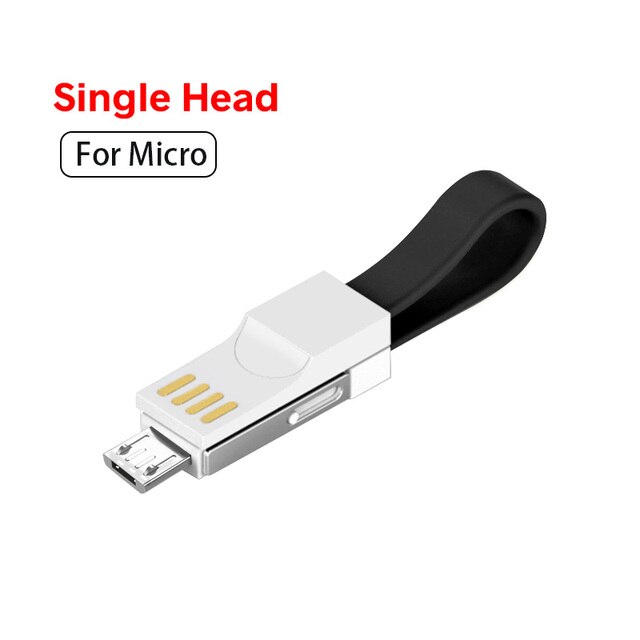 Fonken Korte Usb Type C Lader Kabel Voor Xiaomi Redmi 8 9 10 Pro Micro Usb Android Telefoon Kabel Mini sleutelhanger Oplaadsnoer: Micro USB Cable