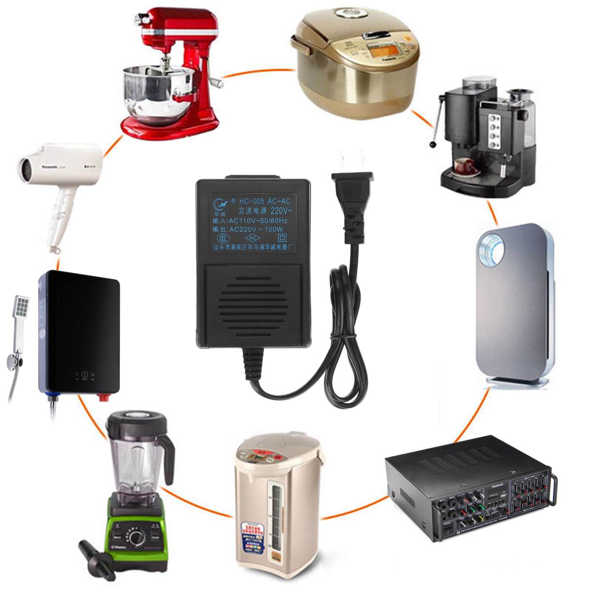 AC 110V to AC 220V 100W 50/60Hz Power Transformer For Multiple Applications for Power Amplifier