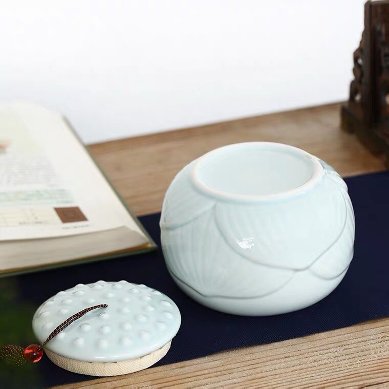 Celadon chine urne pour animaux de compagnie patte coeur crémation urne chat oiseau lézard animal de compagnie cinéraire funéraire cercueil monuments pour animaux de compagnie joint étanche