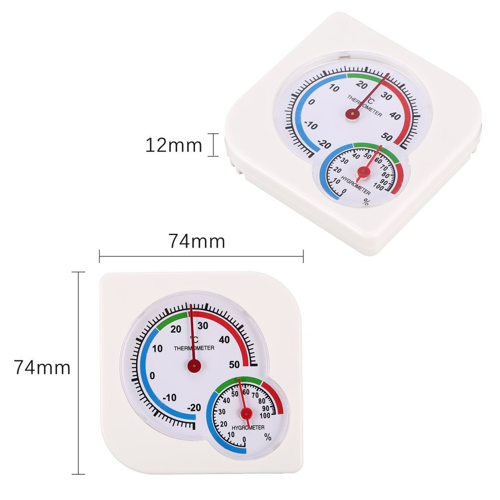 Användbar vit minitermometer för förskola babyhus rum våthygrometer  -20 ~ 50 grader c temperaturmätare för inomhusbarn