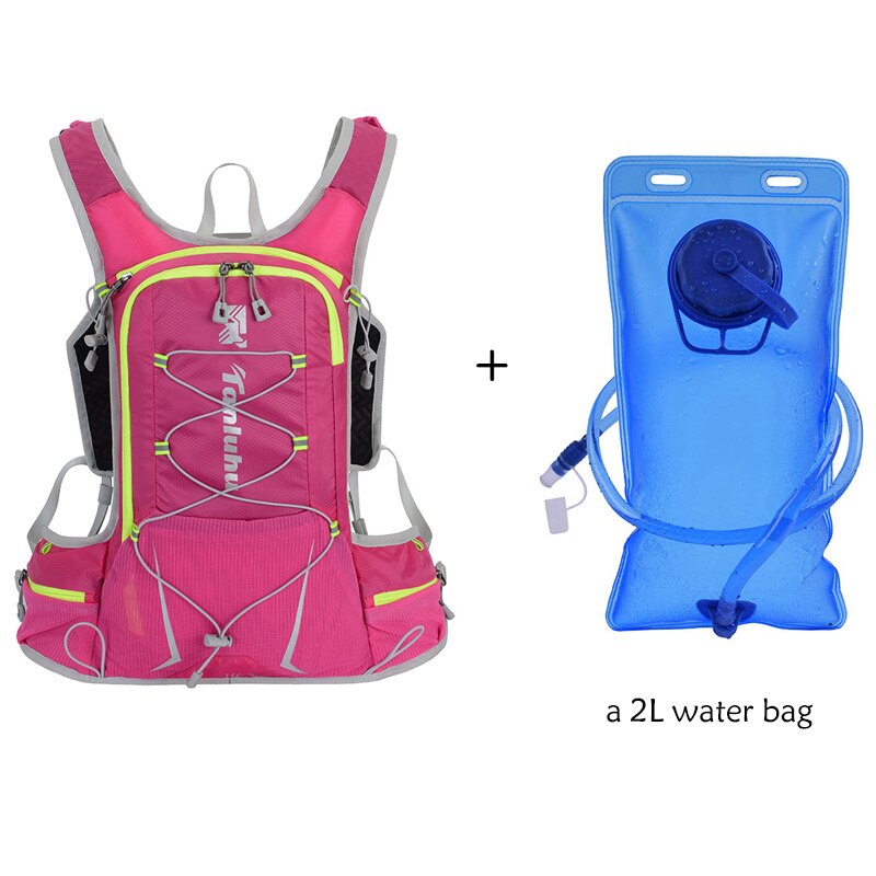 15L Outdoor Fietsen Hardlopen Rugzak Mannen Vrouwen Water Rugzak Ultra Licht Fietsen Ademende Cross Country Marathon: Rose red 1
