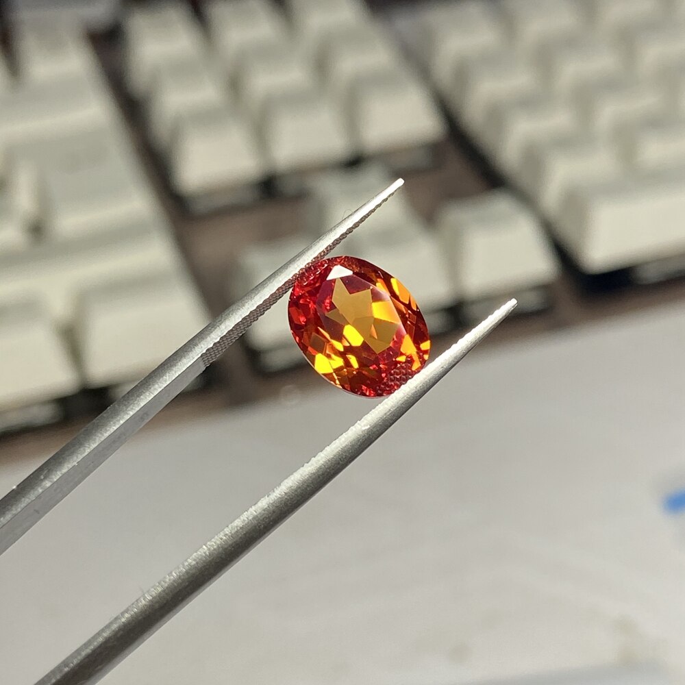 Meisidian 12X16Mm Big Size 5A 55 # Korund Padparadshah Oranje Sapphire Stone