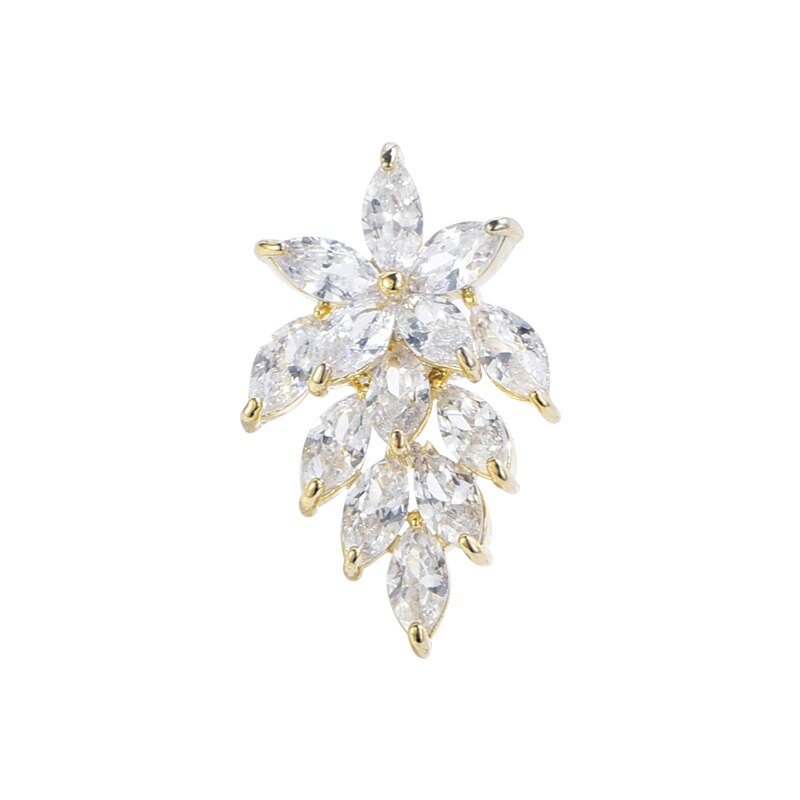 Broche en argent Sterling 925 et zircone cubique en forme de feuille, couleur or et argent, pour femmes, à la , pour les offres du vendredi noir,