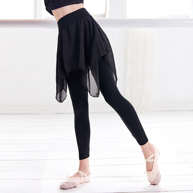 Piger ballet dans bukser modal gymnastik øve ballet leggings fitness bukser lyriske chiffon nederdele til børn