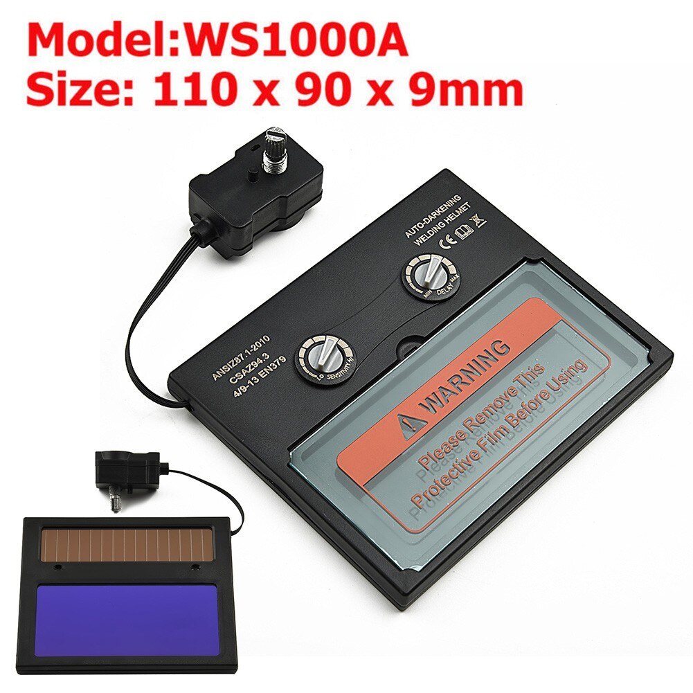 Ws1000a solar pro auto-dimmande svetshjälmslins helautomatisk mörkare hartsmask svetsskärmar lödningsskyddsutrustning
