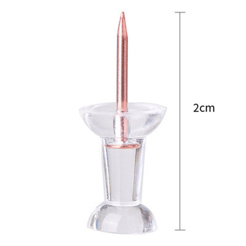 60 pcs Transparent Rose Gold Push Pins Thumb Thumbtack Board Pins Drawing Photo Wall Studs Office School Supplies