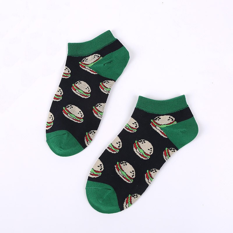 Mens' Fruit Avocado Zebra Cotton Boat Socks European and American Ins Tide Socks Happy and Funny Socks Man's Sox: 9