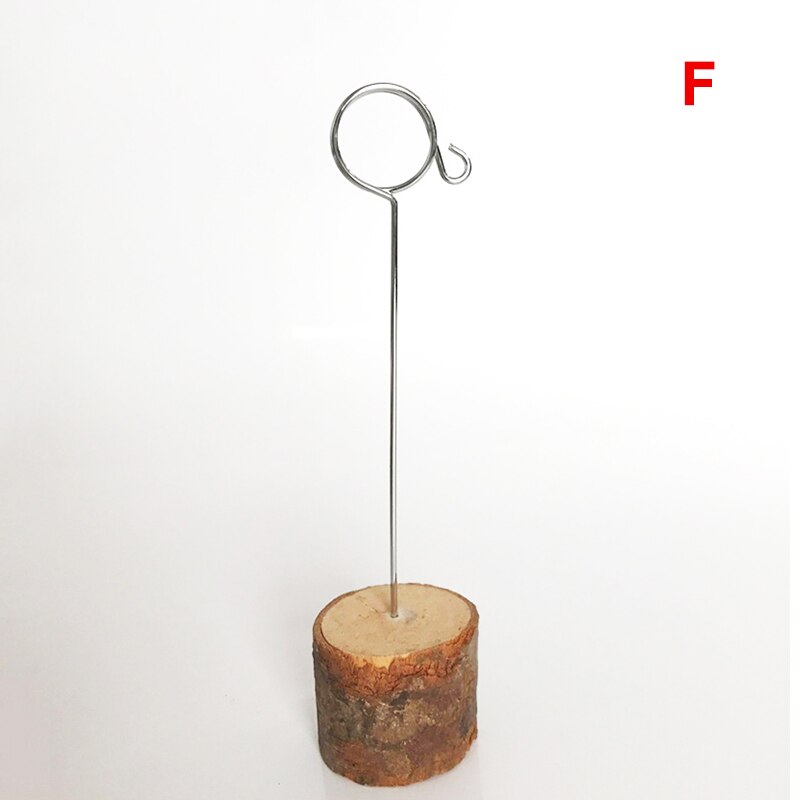 Nyligt 10 stk rustikke træ placerings kortholder med hvirveltråd træ bundbord nummer til bryllupsbord navn nummer tegn t: F