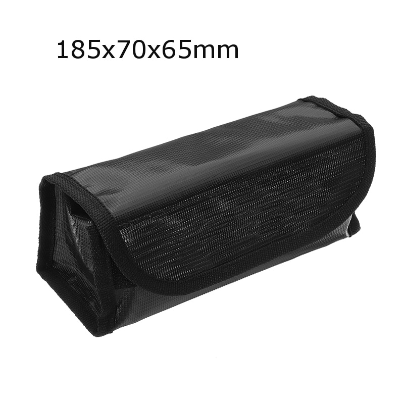 Black Version Lipo Battery Portable Fireproof Explosion-proof Safety Bag Fire Resistant 185x75x60mm for RC Lipo Battery