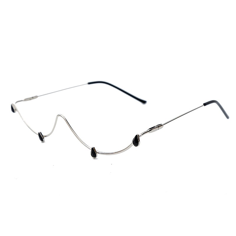 Rhinestone Glasses Frame Alloy Diamond Sunglasses Half Frame Glasses Women Luxury Crystal Water Decoration