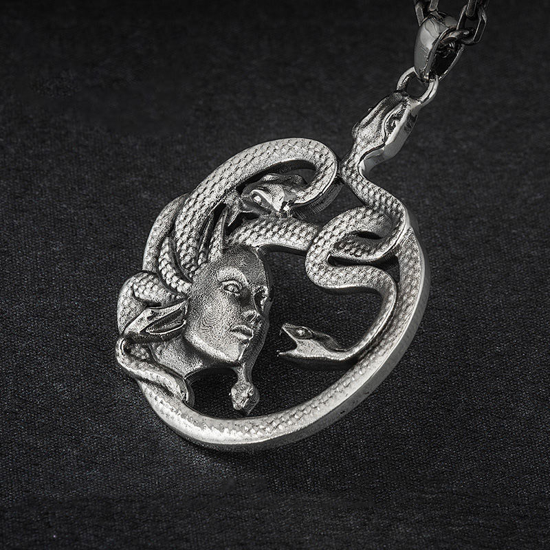 Collier classique Vintage Ouroboros Trinity, pendentif amulette à nœud celtique nordique pour hommes et femmes, bijoux de déclaration: Rouge rouille