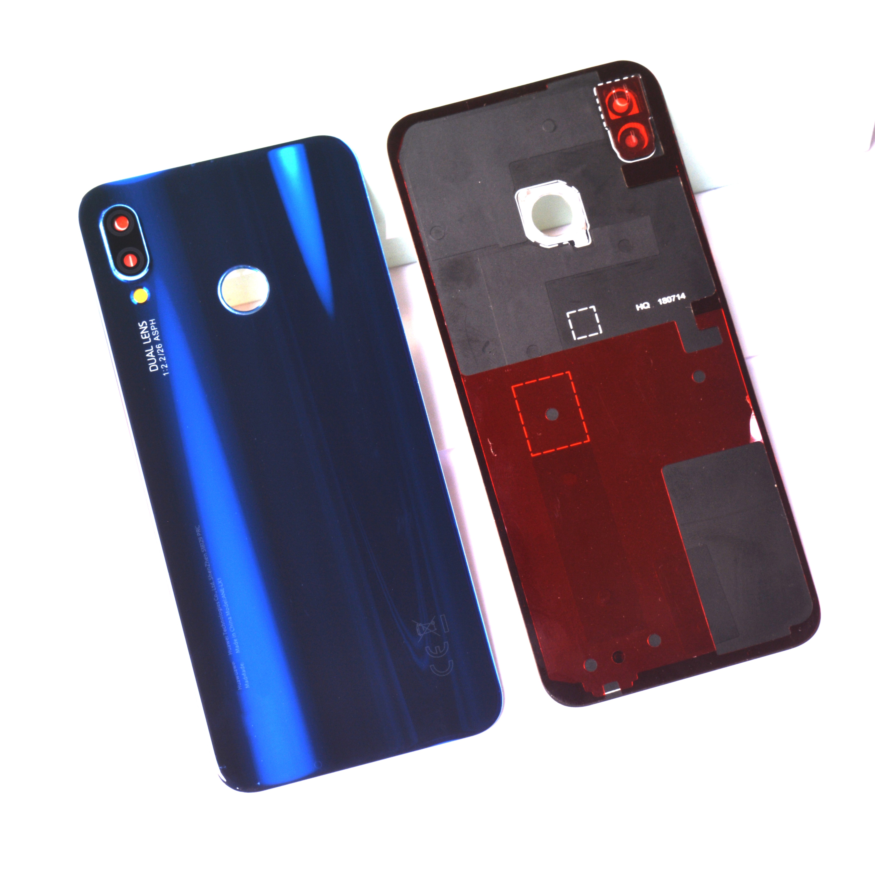 Aito alkuperäinen huawei  p20 lite -puhelimen akun takakansi, lasinen kotelo + kameran kehys, linssi