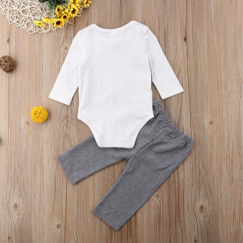 0-24m gentleman baby boys fluga toppar byxor 2 st set småbarn pojkar barn höstfest formell kostym outfits kläder