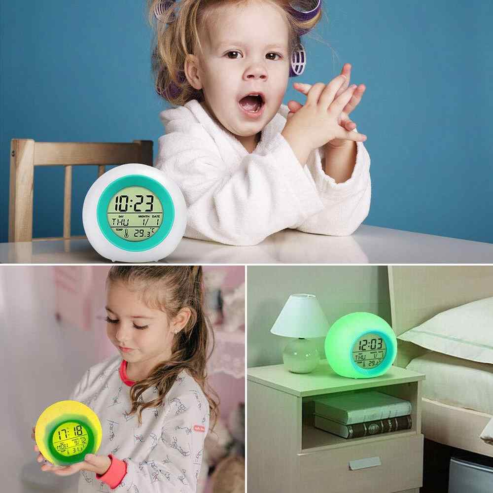 Kinderen Nachtkastje Sfeer Klok Digitale Wekker Decoratie Klok Tafel Klok Led Klok Met Thermometer