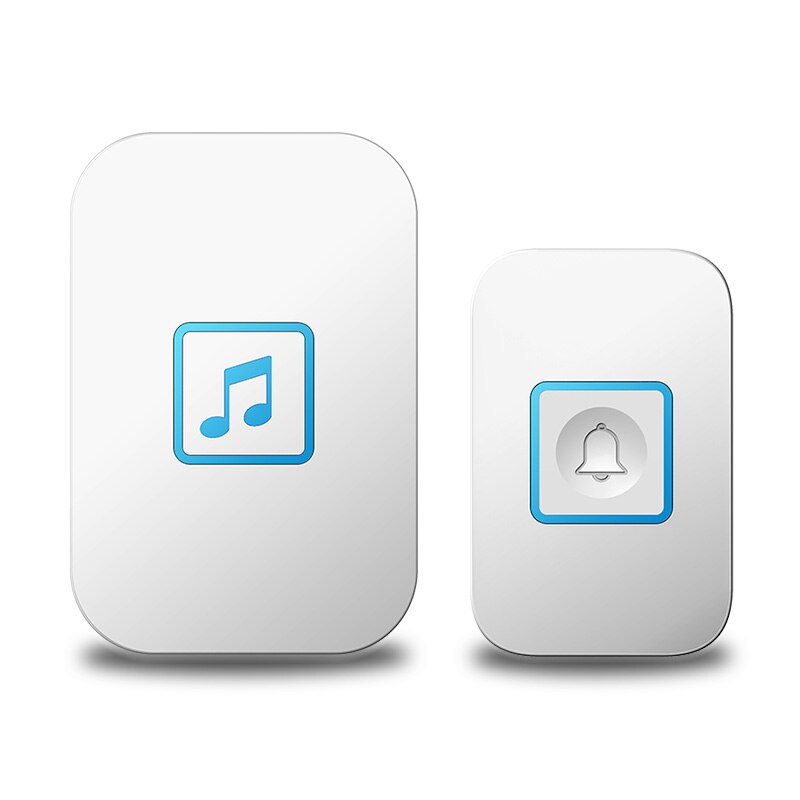 WEMEDA Wireless Doorbell Waterproof Touch Button LED Light Home Smart Cordless Door Ring Bell US EU UK Plug 300M Range 60 Chimes: white 1x1 / EU