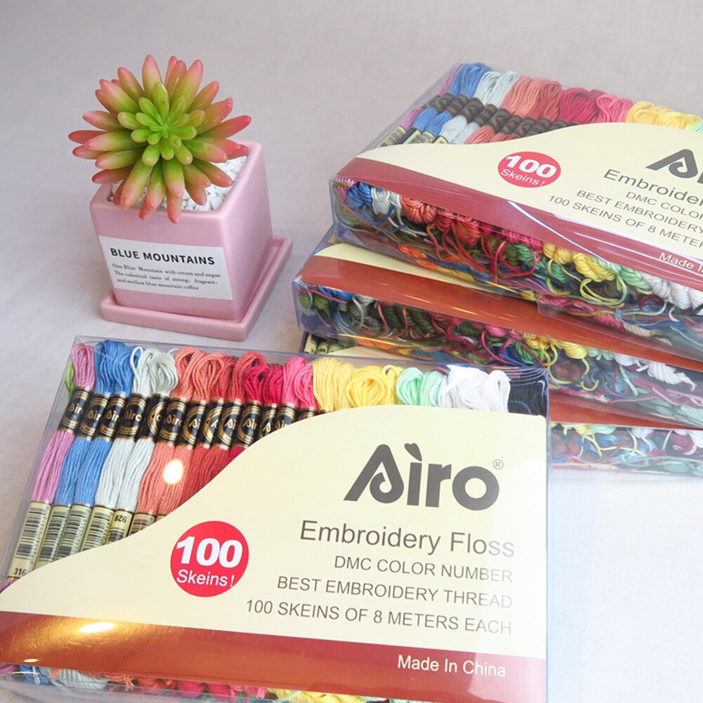100pcs 50-Colors Cross Stitch Thread 8m Embroidery Floss Cotton Sewing Thread Embroidery Tool DIY Sewing Accessories