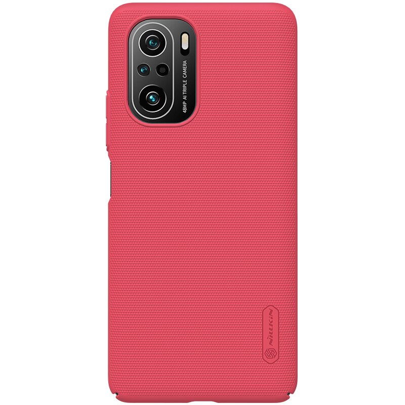 Nillkin Poco F3 Case Pocophone F3 Cover Super Frosted Shield Hard Pc Back Cover Case Voor Xiaomi Poco F3: H-Red