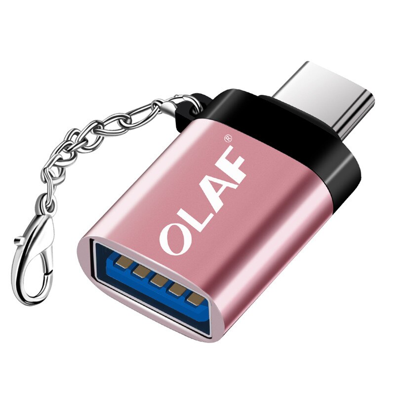 OLAF-Adaptador OTG Tipo C/USB Tipo C para Xiaomi, Huawei, Samsung S9, Adaptador Tipo C a USB 3,0: Rose Gold