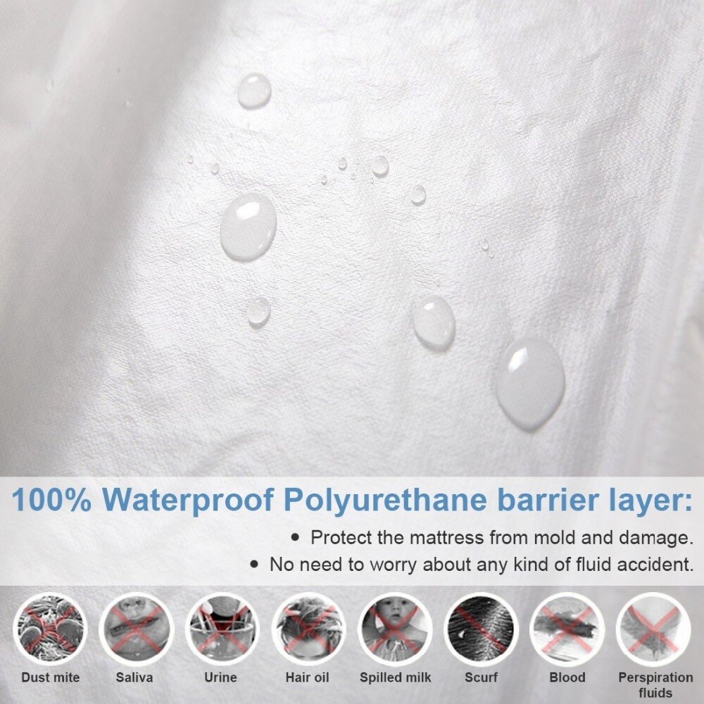 Terry Cloth Waterproof Mattress Protector Cover Pad Fitted Deep Pocket Premium Washable Bed Bug Proof Dust Mite Russian Size
