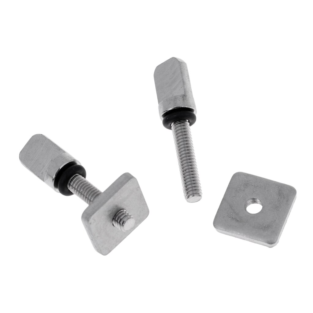 2 Sets 316 Stainless Steel SUP &amp; Long Board Fin Screw Set Tool Free Silver