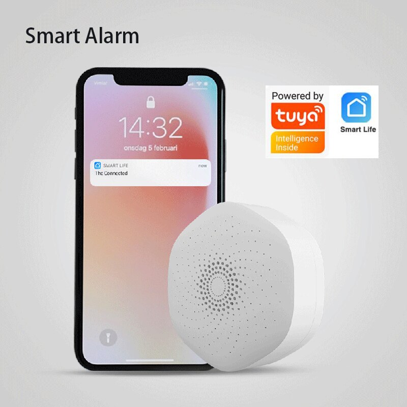 Tuya Smart Alarm Wifi Sound and Light Alarm App Remote Control Smart Home Linkage Control Home Security Assistant US Regulations
