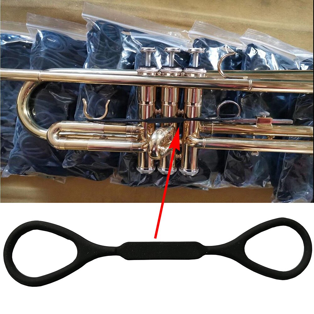 2 Stuks Zwart Trompet Muziekinstrumenten Geluid Veranderen Siliconen Touw Professionele Trompet Accessoires Muziek
