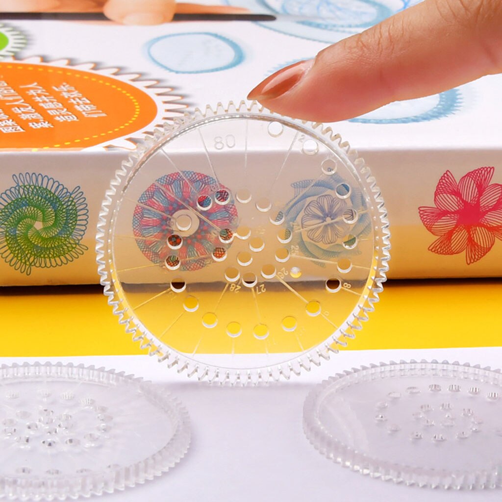 Portable Spiral Art Set 18 Pcs/28Pcs Portable Drawing Kit w/ Gear Templates Sketching Papers Gel Pen for Travel School