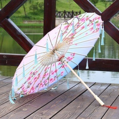 Seide Regenschirm regen frauen Tanz Stütze Cheongsam Geölt Papier Dach sonnenschirm guarda chuva paraguas mujer Hanfu quaste regenschirm: TQ