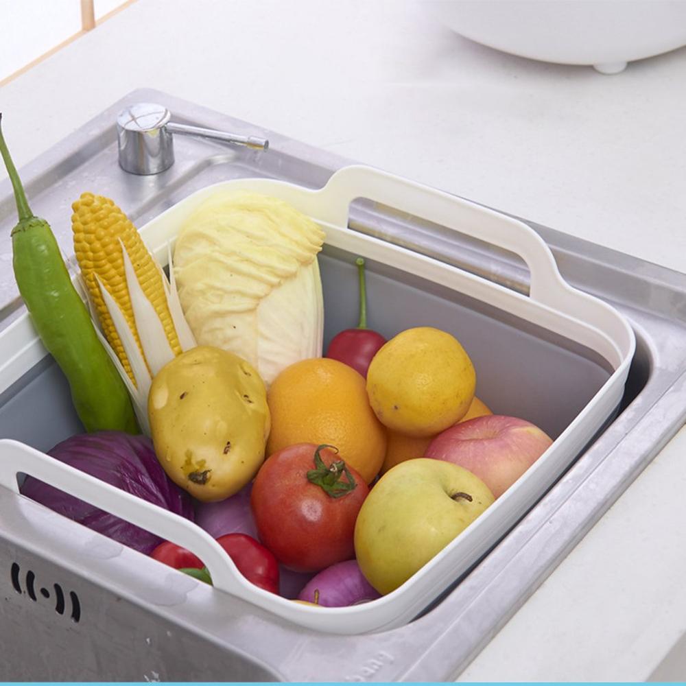 Folding Basin Silicone Dish Tub Collapsible With Drain Plug Handles Sink Drainer Sink Colander For Camping