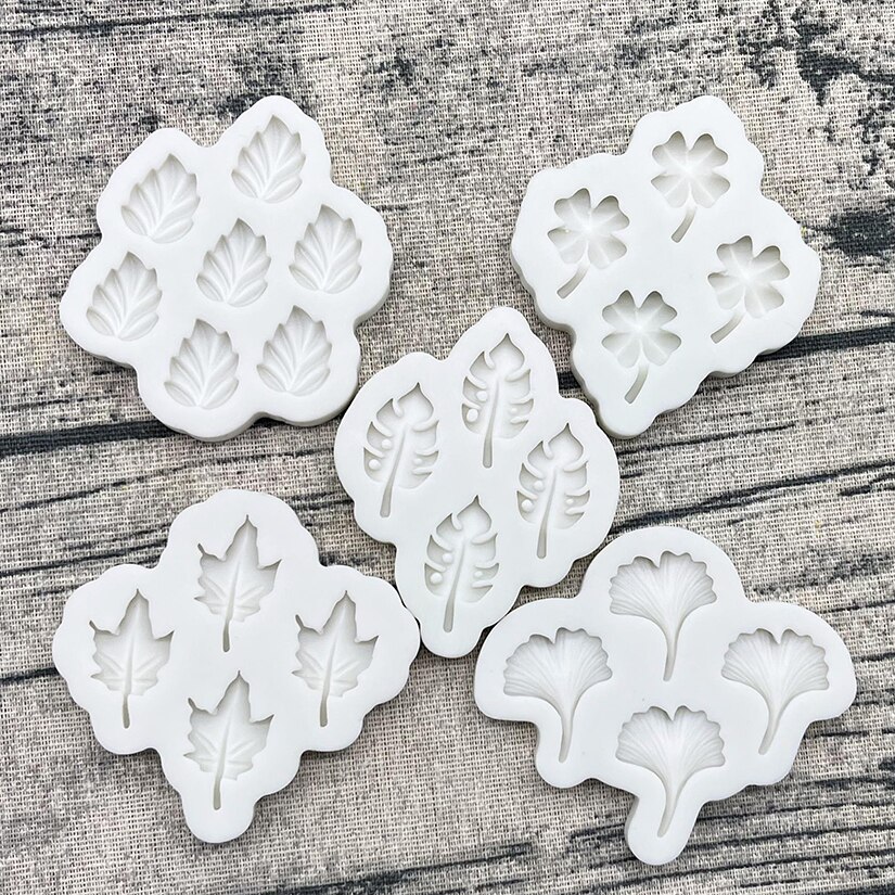 Ginkgo Palm Monstera Deliciosa hoja de arce molde de silicona para artesanía de azúcar herramientas de resina molde para hornear magdalenas utensilios para decoración de tortas con fondant