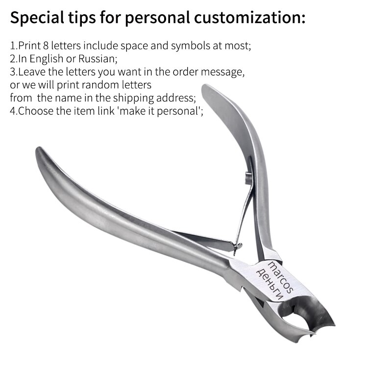 Nail Cuticle Scissor Stainless Steel Toe Nail Cutter Ingrown Cuticle Nipper: customising name