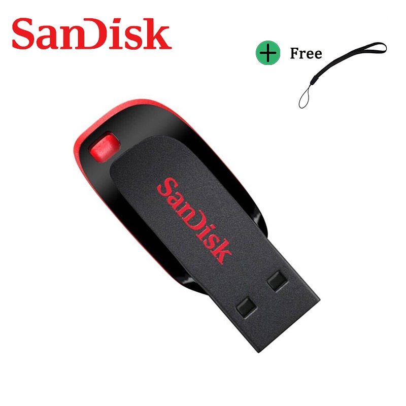 SanDisk 100% oryginalny Cruzer Blade CZ50 pamięć USB 128GB 64GB 32GB 16GB Pen Drive USB 2.0 dysku Pendrive Pendrive