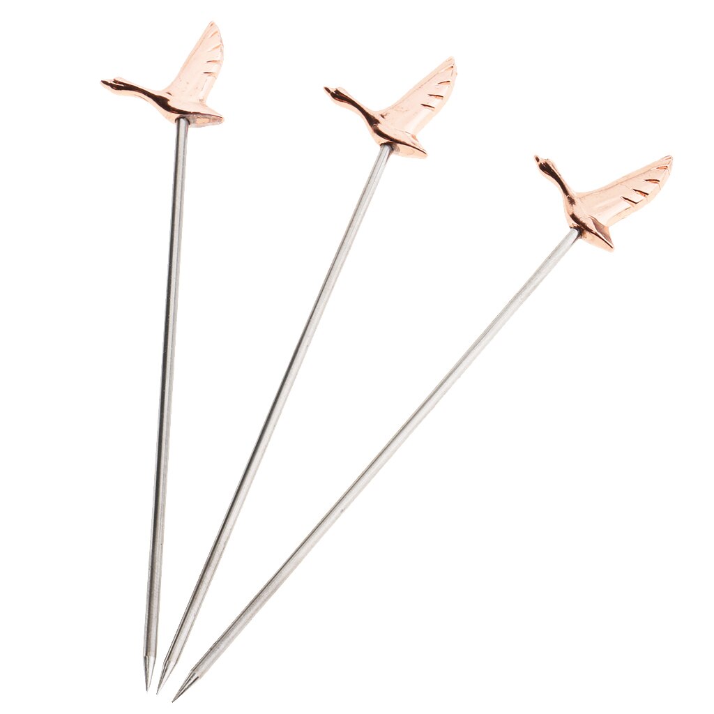 3 Stuks Roestvrij Herbruikbare Staal Cocktail Picks Martini Fruit Stok Roerstokjes Voor Party Keuken Accessoires