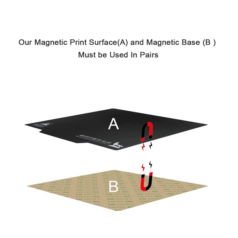 Soft Magnetic Print Bed 3D Printer Build Surface 235x235mm Flexible Removable Heated Bed for FDM 3D Printers Accessories