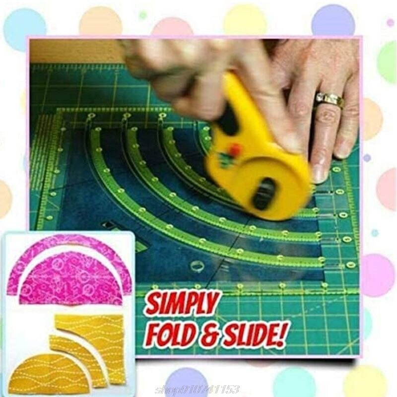 BöGen & Fans Decke Kreis Cutter Lineal, multifunktionale Bogen Schneiden Patchwork Lineal DIY Werkzeuge mit Doppel Linien fo N18 20