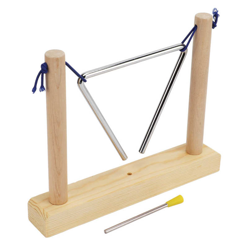 Triangle Instrument de Percussion à main, en pin métallique avec gâteur pour jouer
