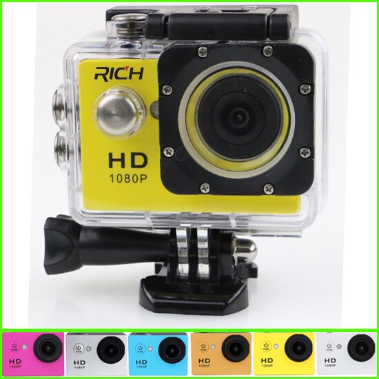 Actie Camera Fiets Motorfiets Helm Camera Onderwater Duiken Waterdichte Hd Hoofd Bike Cam 1080P Mini Camera Recorder