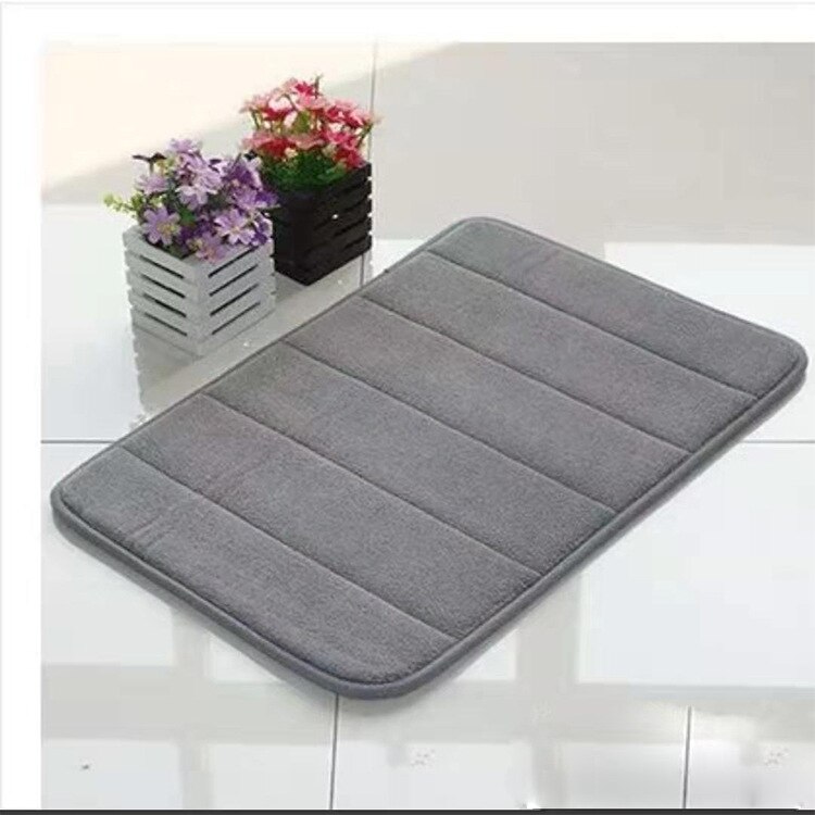 Fargerik badematte bad memory foam matte teppe vannabsorberende teppe gulv anti-skli myke teppe matter hjemmekjøkken teppe 40*60cm: Grå