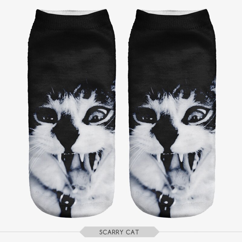 ZHBSLWT 3D Print Animal Sphynx Cat Women Socks calcetines Casual Cute Character Low Cut Ankle Socks Multiple Colors Harajuku