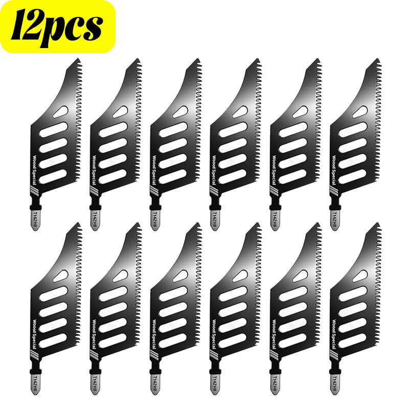 Cuchillas de corte al ras de madera, hoja de sierra de calar con vástago en T de acero al carbono, dientes gruesos reemplazables para herramientas de corte de espacios apretados de aluminio: Oro